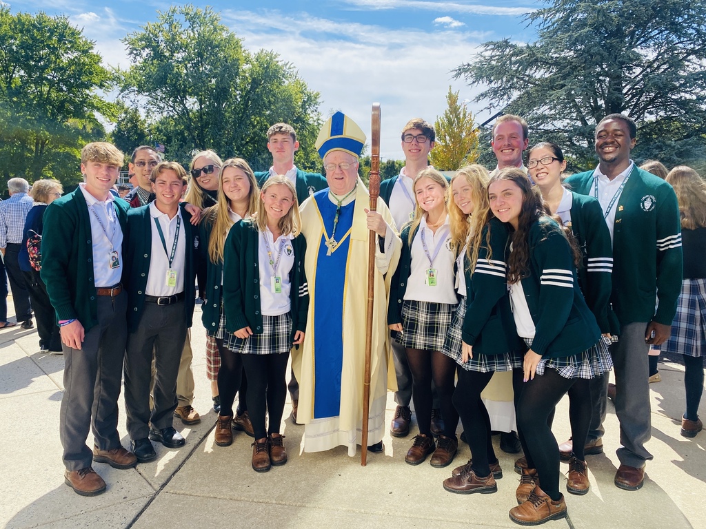 Blue Mass students with Bishop